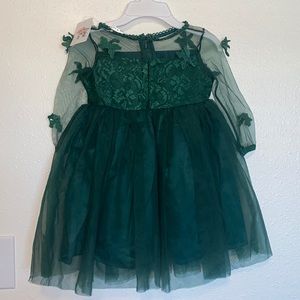 Emerald green dress for toddler girl